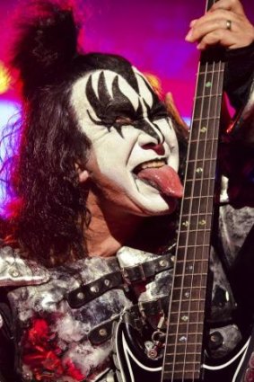 Gene Simmons on bass, vocals and tongue.