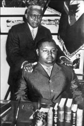 Jean-Claude Duvalier and his father Francois  in Port au Prince.