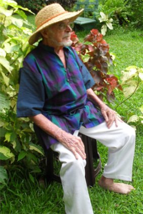 John Frawley in his garden at Biyagama.