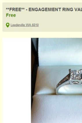 The 'free' engagement ring that caused a stir.