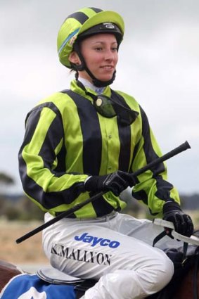 On the mend &#8230; leading apprentice Katelyn Mallyon was badly injured in a race fall at Flemington last week.