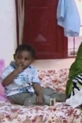 Meriam Ibrahim with her children in an image made from a video supplied to a Sudanese NGO.