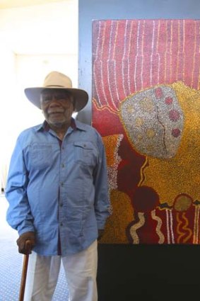 Artist ... Bernard Tjalkuri, from the Tjunga Palya arts centre, is part of the Shalom Gamarada Indigenous Art Fair.