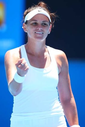 Casey Dellacqua after her first-round victory.