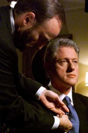 US President Bill Clinton prepares for his confessional speech to the nation in 1998.