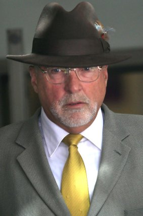 Rex Hunt outside court today.