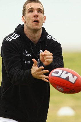 Back in action ... Swan was back in action at a Pies recovery session today.