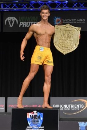 Body of work: Alistair Morrell after winning the men'?s fitness Australia overall category at the International Natural Bodybuilding Association Australian titles in Brisbane.