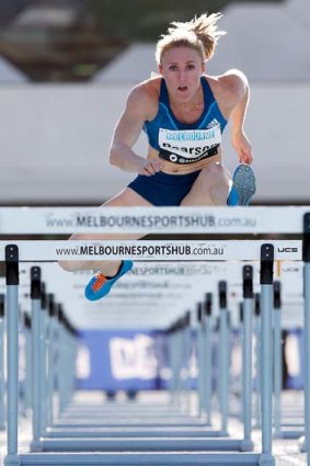 Sally Pearson wins the women's 100 metres hurdles at the 92nd Australian Athletics Championships on Sunday.