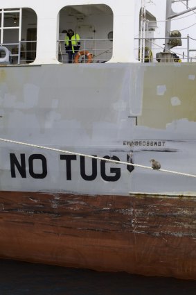 No tug ... just a koala. On board the MV Portland.