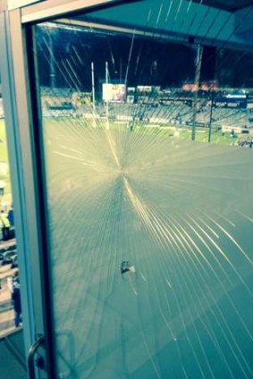 Not happy: a shot from the Waratahs coaches' box after their 28-23 loss to the Brumbies at Canberra Stadium on Saturday night.