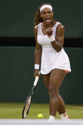 Passionate: Serena Williams celebrates a point during her third-round victory against Japan's Kimiko Date-Krumm.
