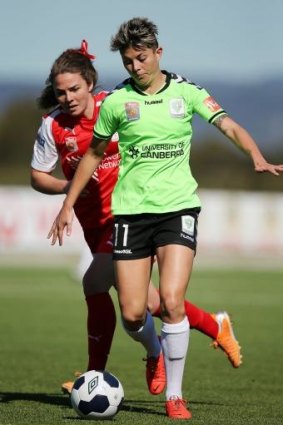 Canberra United's Michelle Heyman already has two goals in the current W-League season.