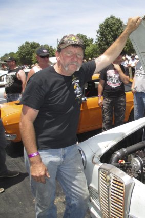 Paul Mulcahy with his Austin Lancer took part in the Summernats world record burnout.