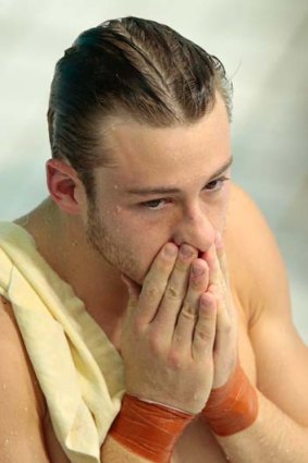 The lows ... Matthew Mitcham after missing out on qualifying for the final in London.