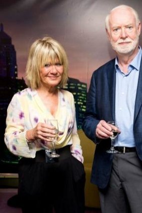Bowing out: Margaret Pomeranz and David Stratton at the <i>At the Movies</i> farewell party on Tuesday.