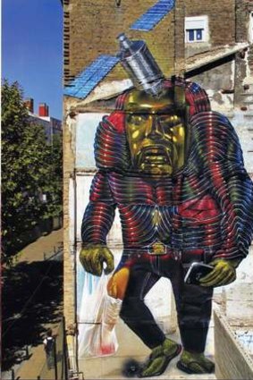 Spok's <i>Self-portrait, Zaragoza</i> in Spain, from <i>The World Atlas of Street Art and Graffiti</i>.