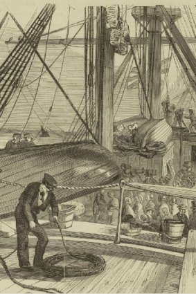 Above decks of the Culloden. Illustrated London News, 17 August 1850.