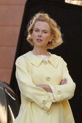 Nicole Kidman on set as Grace Kelly.