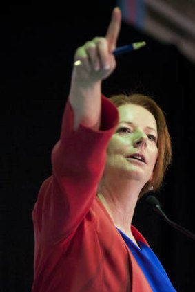 On the front foot ... Julia Gillard.