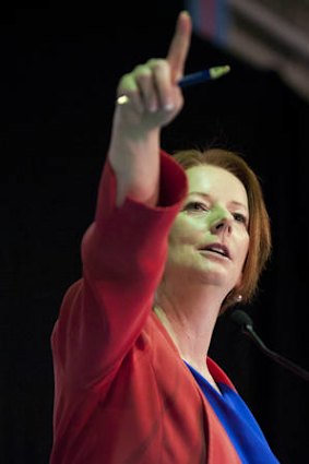 On the front foot ... Julia Gillard.