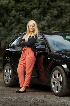 Happy customer ... Lucinda Bondini with her second-hand Audi A3.