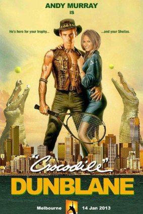 Andy Murray is immortalised in an Australian Open poster as "Crocodile Dunblane".