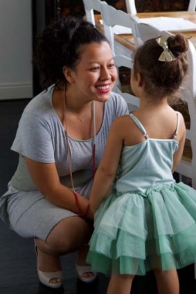 At home: Mahalia Barnes, and her daughter, Ruby Rodgers, 3. in their Redfern apartment.