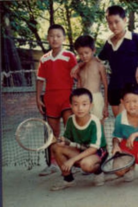 Young talent time ... Li Na (back row, far right) as a child with tennis teammates.