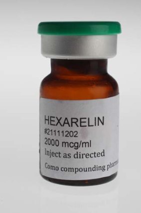 Prohibited ... Hexarelin (pictured), GHRP-6 and CJC-1295 are all banned by World Anti-Doping Authority.