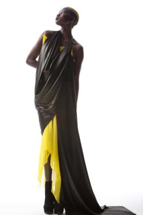 An exotic silk dress from Alistair Trung.