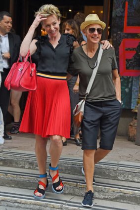 Portia de Rossi and Ellen DeGeneres on June 19, 2014 in New York City.