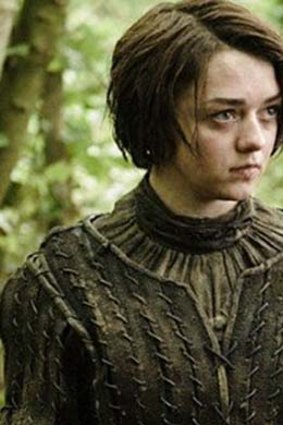 Fierce and wilful: Arya Stark gives The Hound a grilling.