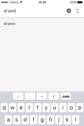 The search term 'all jews...' no longer produces any autocomplete suggestions.
