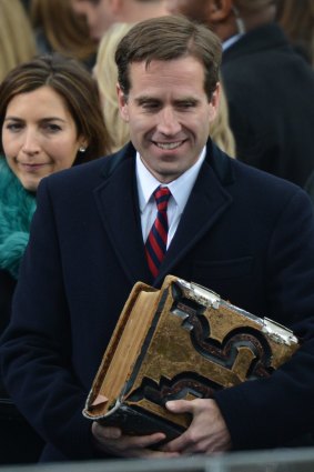 Beau Biden at his father Vice-President Joe Biden's second swearing-in ceremony in January 2013.