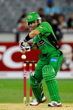 In form: Brad Hodge has an eye on England.