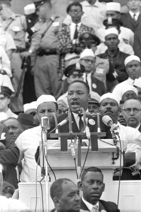 Resolution: Delivering his famous "I Have a Dream" speech in Washington D.C. in 1963.