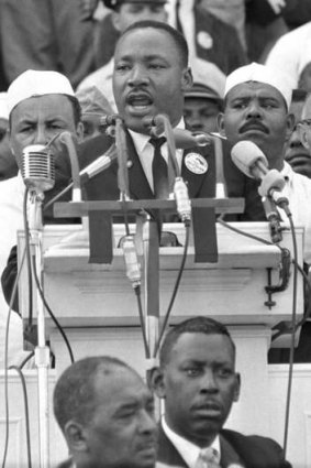 Dr Martin Luther King jnr during his famous "I Have a Dream" speech in Washington in 1963.