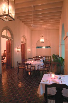 The dining area on Amangalla's verandah.