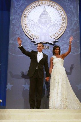 Barack and Michelle Obama at an inauguration ball.