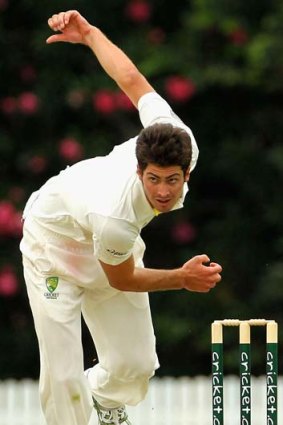 Off the pace &#8230; Australia A had four bowlers on show, including Ben Cutting, but Kiwi Brendon McCullum carted the attack.