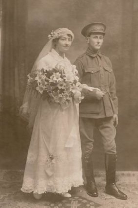 War wedding: Kate and George Searle.