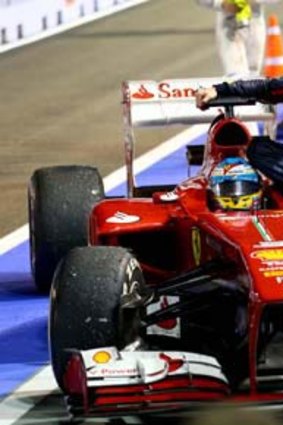Mark Webber was penalised by stewards for catching a ride back to pit lane with Fernando Alonso.