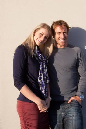 Sea of love … Visser with his fiancée, Jacqui Weymes.