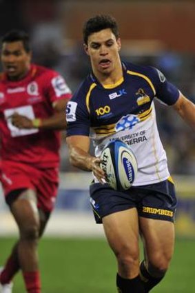Sport Brumbies player Matt Toomua in action against the Reds at Canberra Stadium The Canberra Times 16 February 2013 Photo Jay Cronan