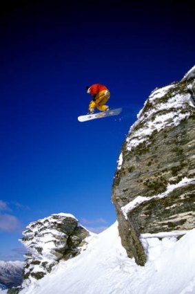 Snowboarding thrills in New Zealand.