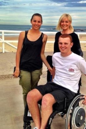 Alex McKinnon and Teigan Power with Liz Hayes in Newcastle.