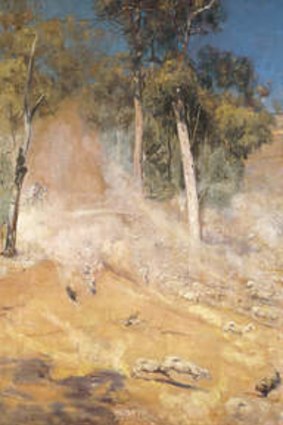 The painting <i>A break away!</i> (1891) by Tom Roberts.