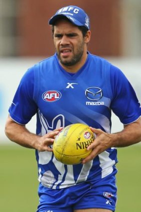 Daniel Wells trains with North Melbourne on Thursday.