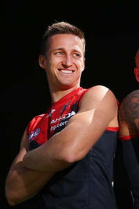 Double trouble: Melbourne Demons' co-captains Jack Grimes (left) and Nathan Jones.
